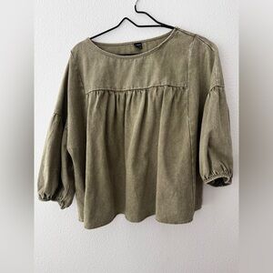 SHEIN Olive Green Blouse